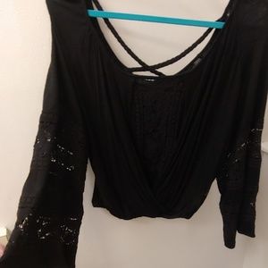 Black boho top